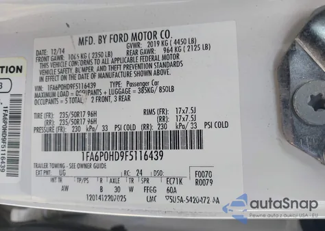 2015 Ford Fusion Se from USA, damaged, VIN 1FA6P0HD9F5116439